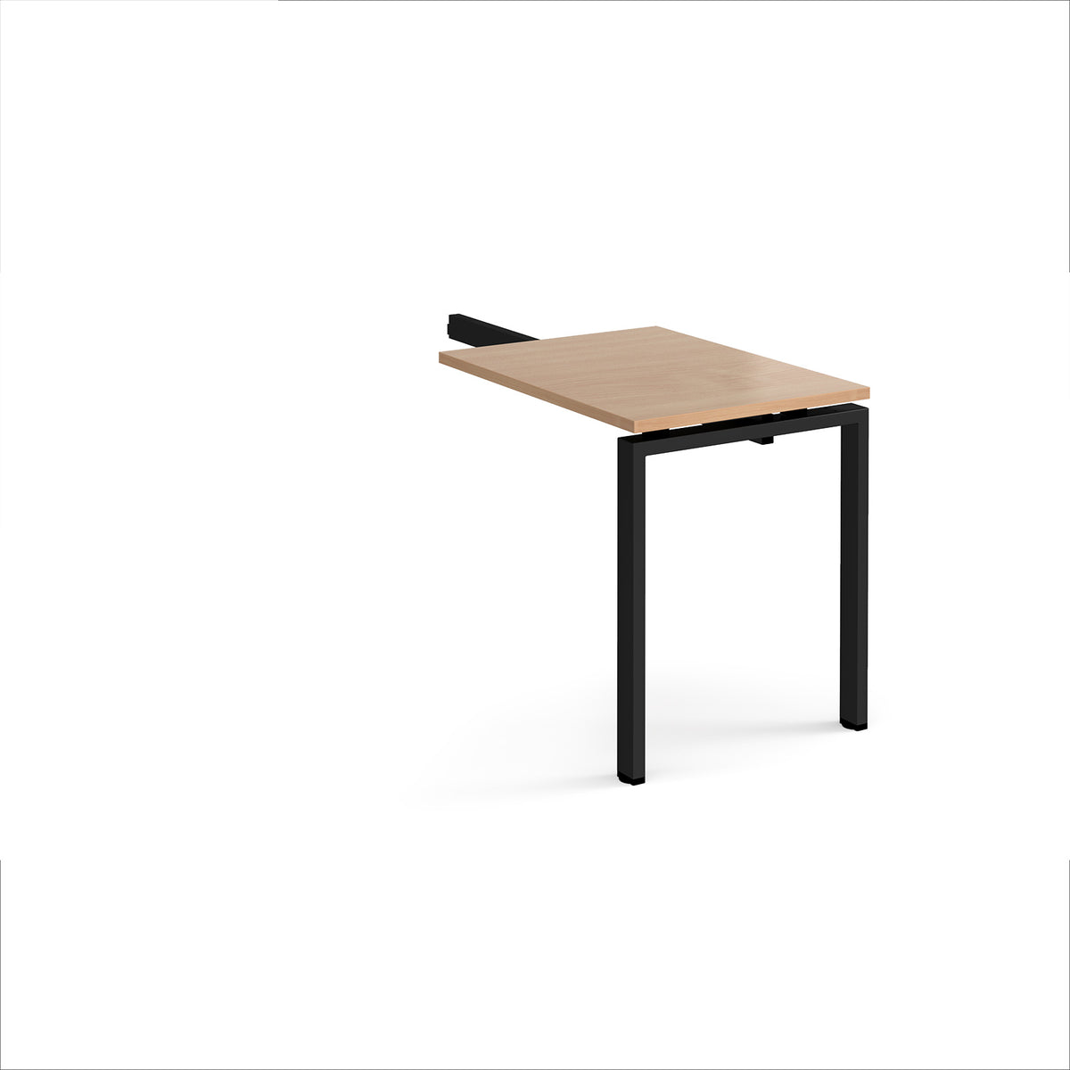 Adapt add on unit single return desk 800mm x 600mm - black frame, Beech top - view 1