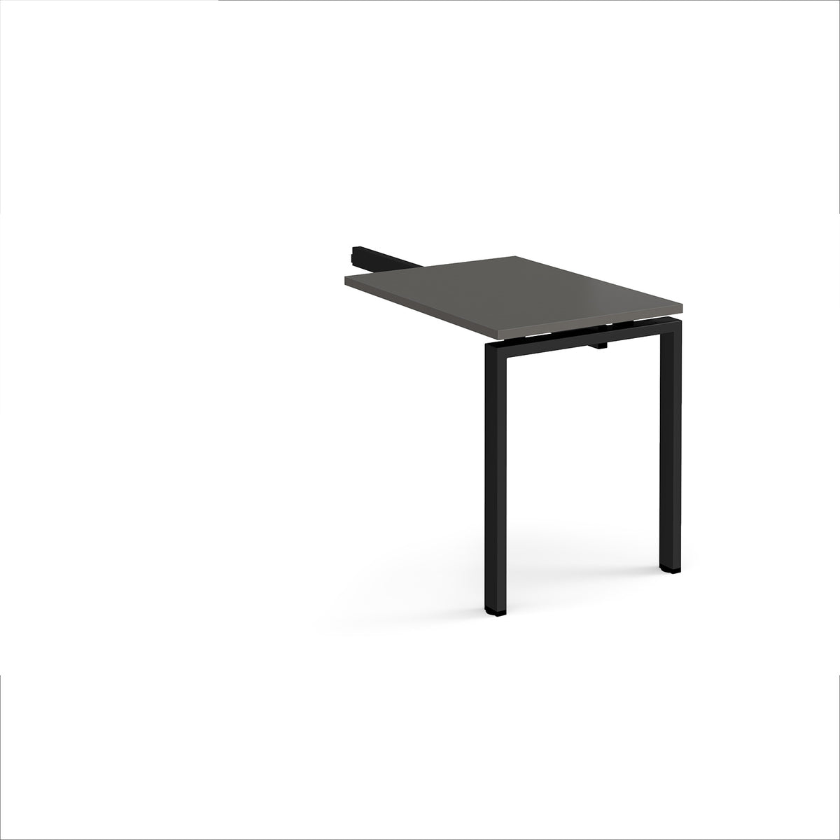 Adapt add on unit single return desk 800mm x 600mm - black frame, storm grey top - view 1