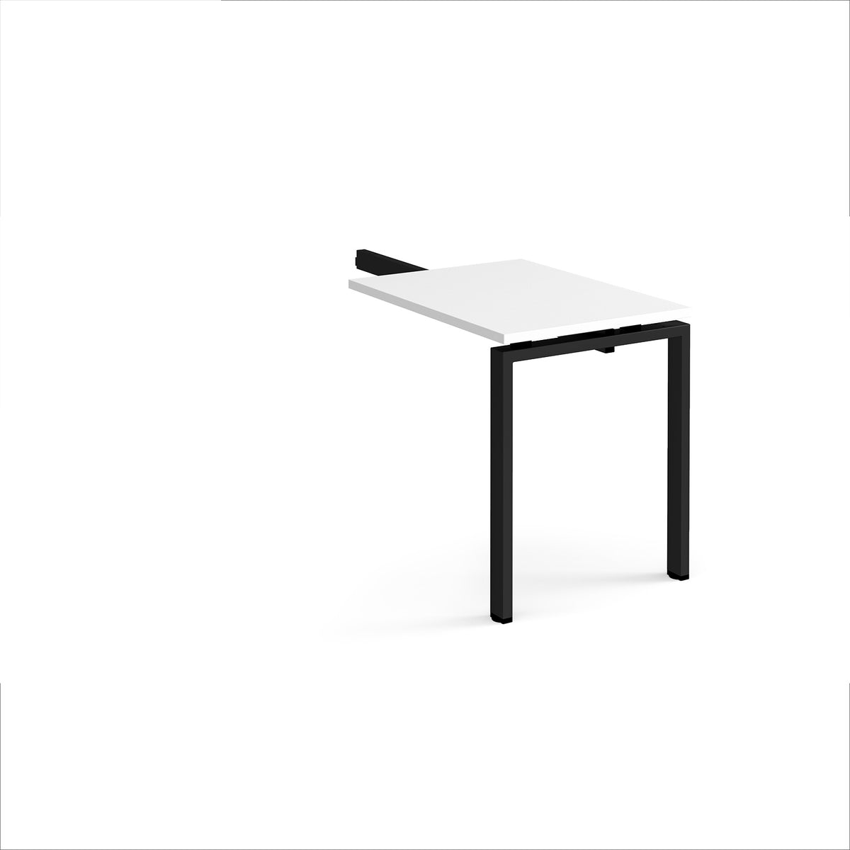 Adapt add on unit single return desk 800mm x 600mm - black frame, White Top - view 1