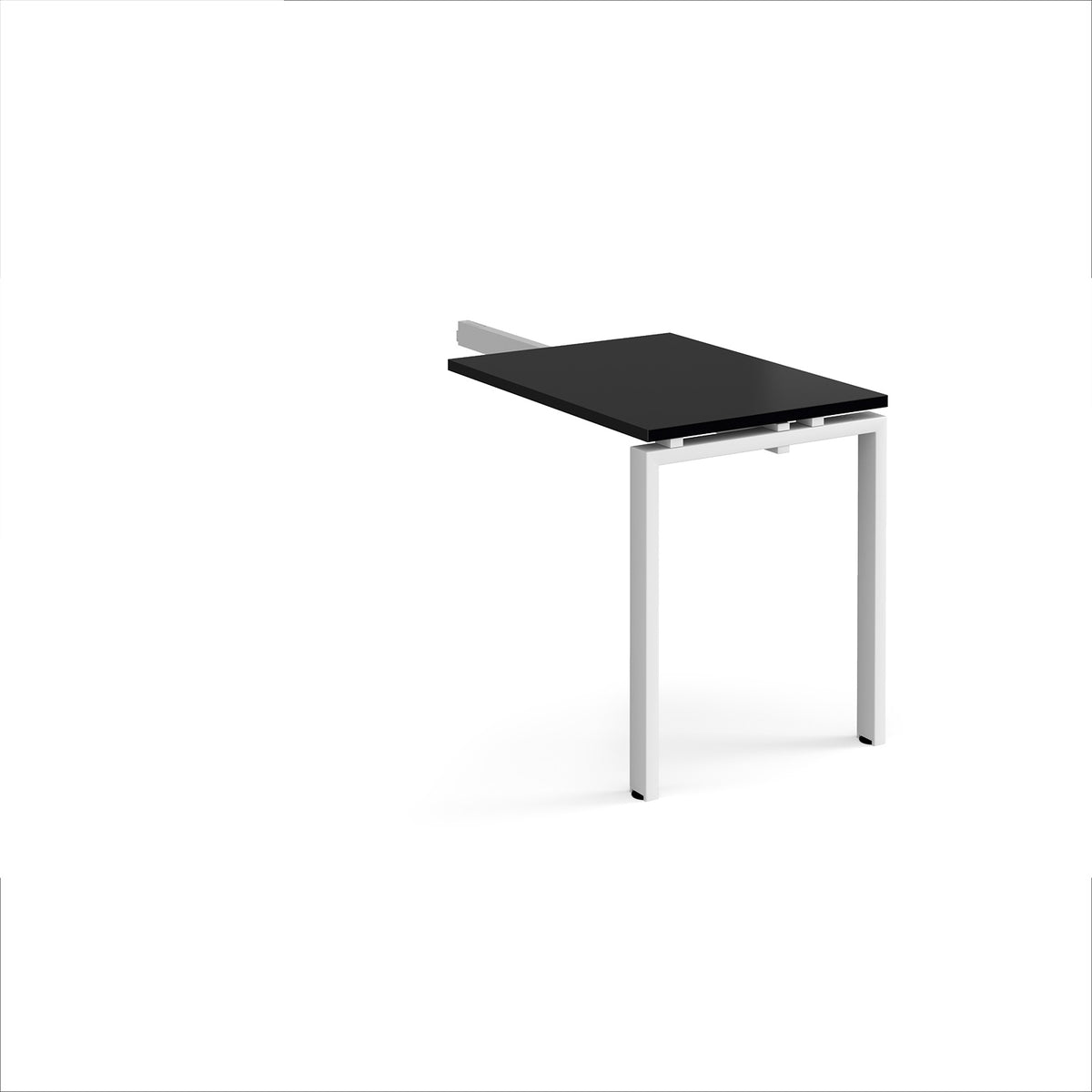 Adapt add on unit single return desk 800mm x 600mm - white frame, black top - view 1