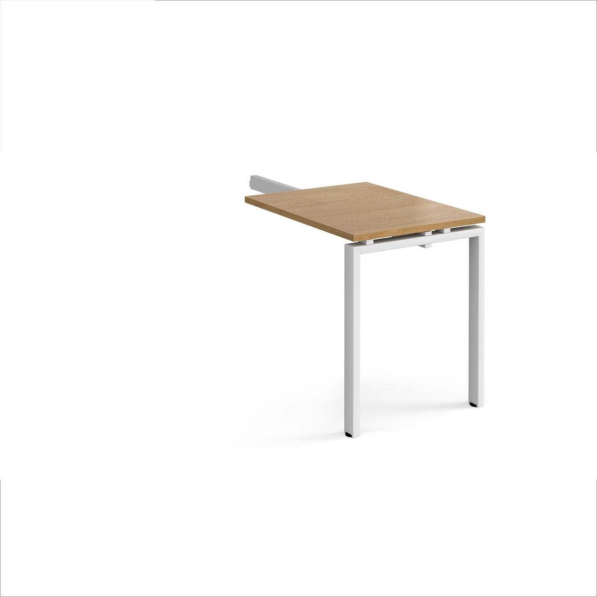 Adapt add on unit single return desk 800mm x 600mm - white frame, Oak Top - view 1
