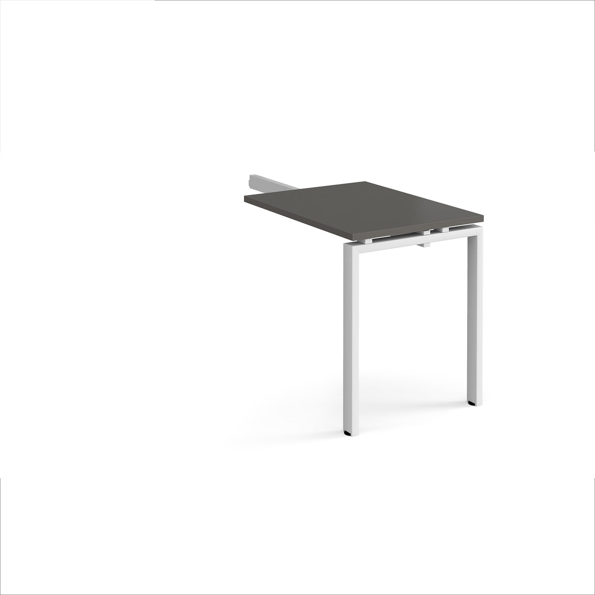 Adapt add on unit single return desk 800mm x 600mm - white frame, storm grey top - view 1