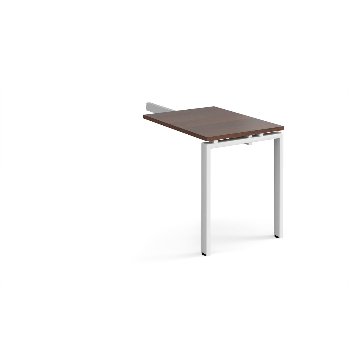 Adapt add on unit single return desk 800mm x 600mm - white frame, Walnut top - view 1