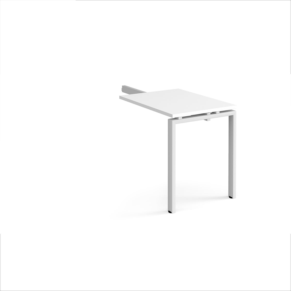 Adapt add on unit single return desk 800mm x 600mm - white frame, White Top - view 1