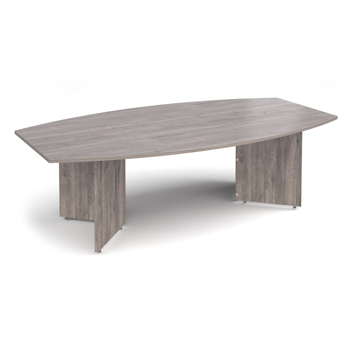 Arrow head leg radial boardroom table 2400mm x 800/1300mm - Grey Oak - view 1