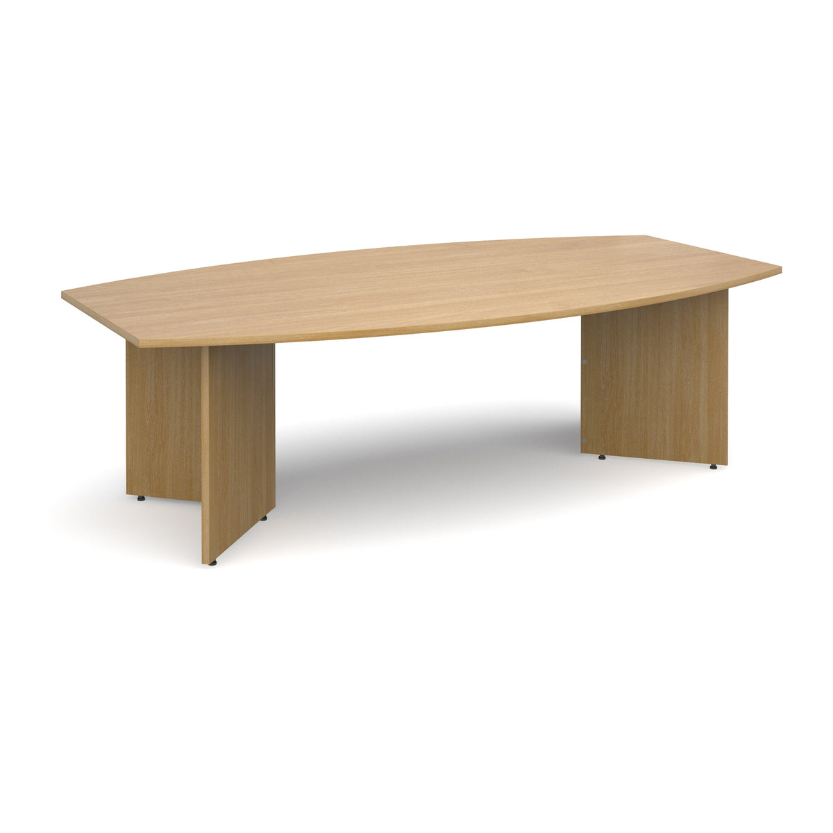 Arrow head leg radial boardroom table 2400mm x 800/1300mm - oak - view 1