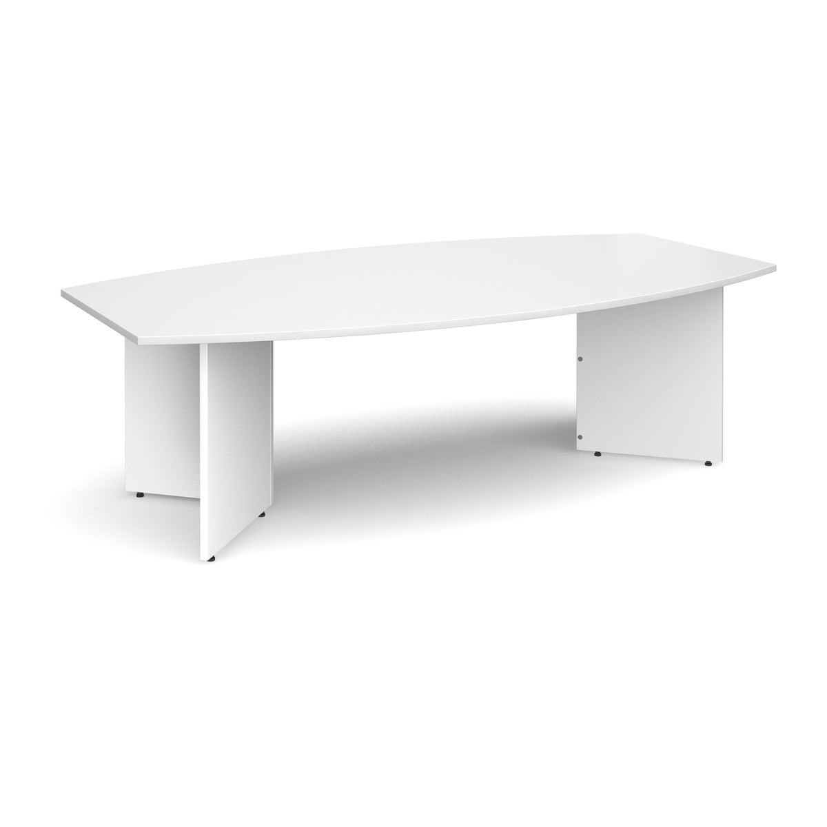 Arrow head leg radial boardroom table 2400mm x 800/1300mm - white - view 1
