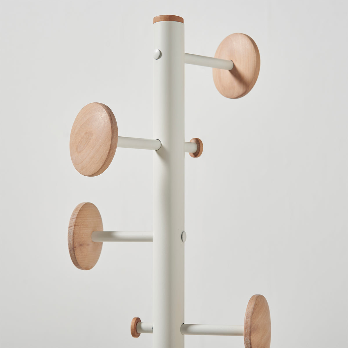 Ersa coat stand with 6 coat hooks and 3 umbrella hooks - White & Oak - view 3