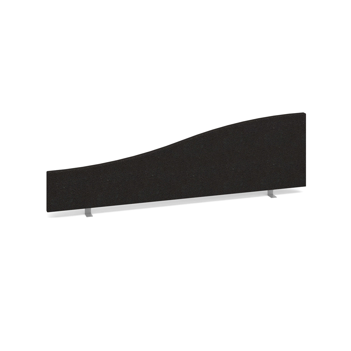 Wave desktop fabric screen 1400mm x 400mm/200mm - black - view 1