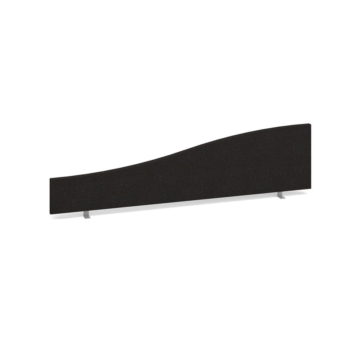 Wave desktop fabric screen 1600mm x 400mm/200mm - black - view 1