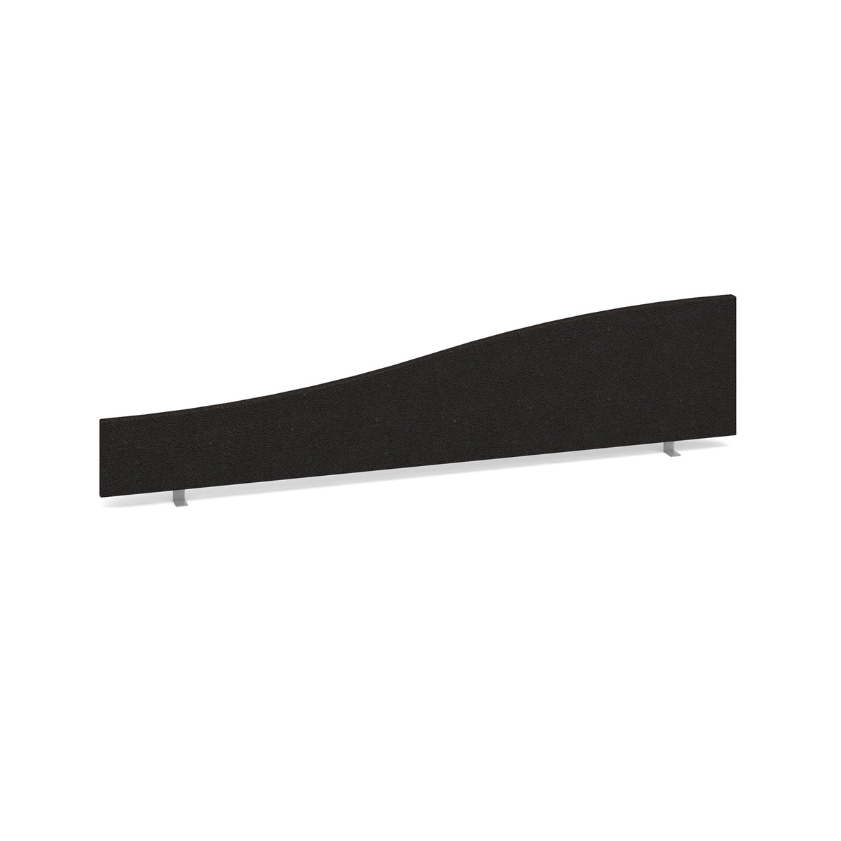 Wave desktop fabric screen 1800mm x 400mm/200mm - black - view 1