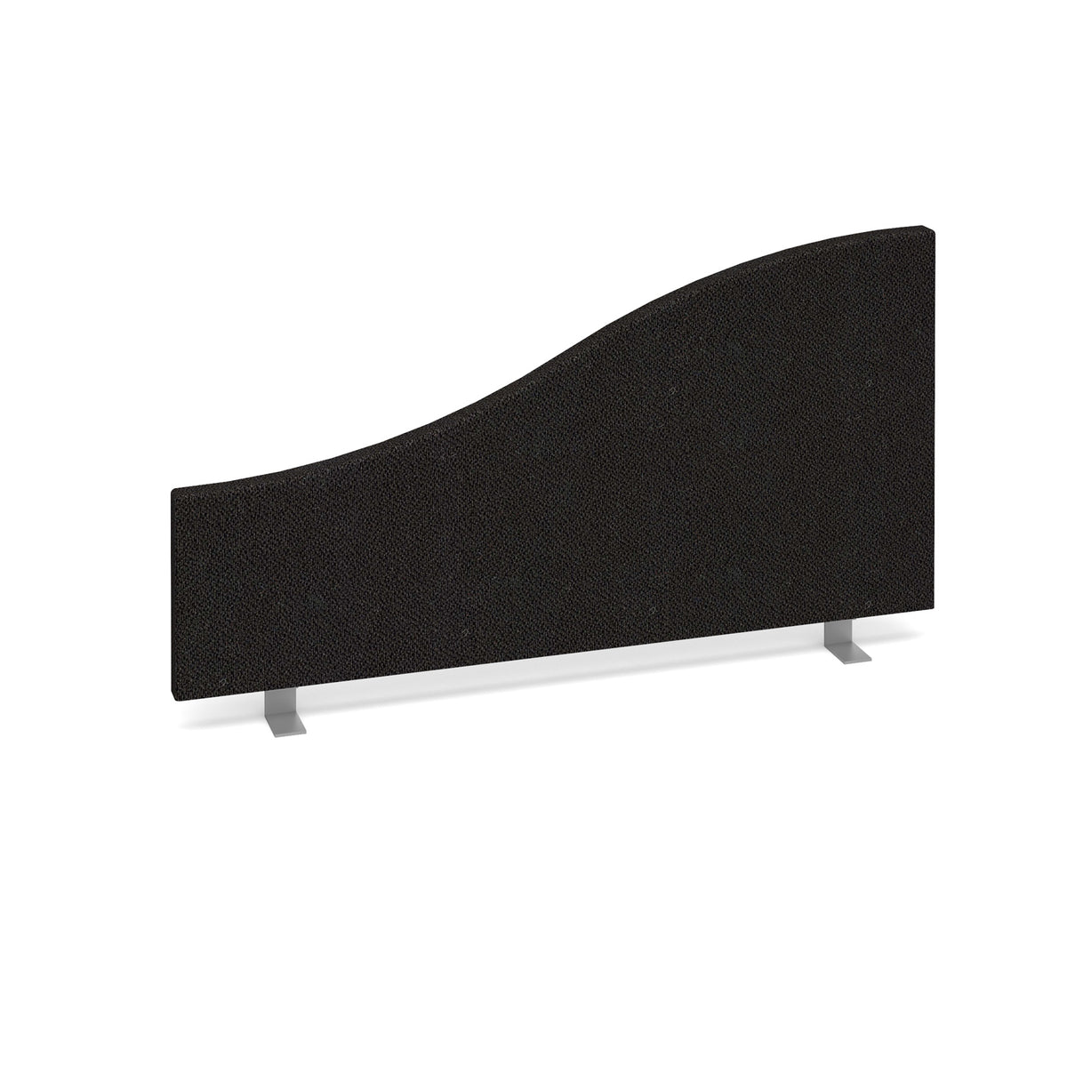 Wave desktop fabric screen 800mm x 400mm/200mm - black - view 1