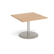 Eternal square extension table 1000mm x 1000mm - brushed steel base, Beech top - view 1