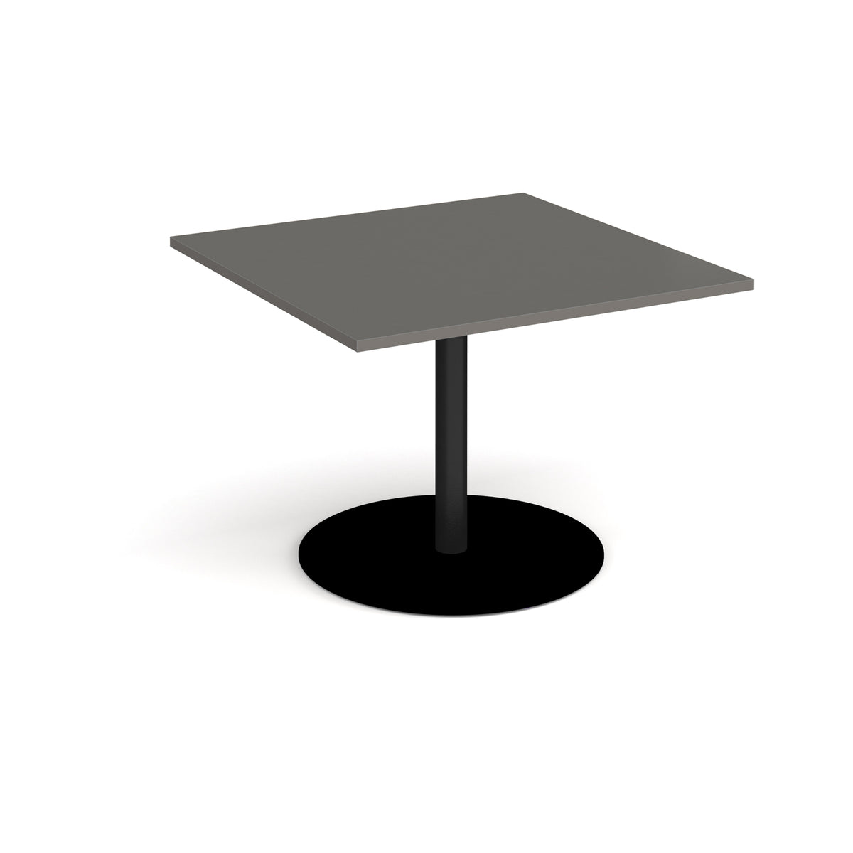 Eternal square extension table 1000mm x 1000mm - black base, onyx grey top - view 1