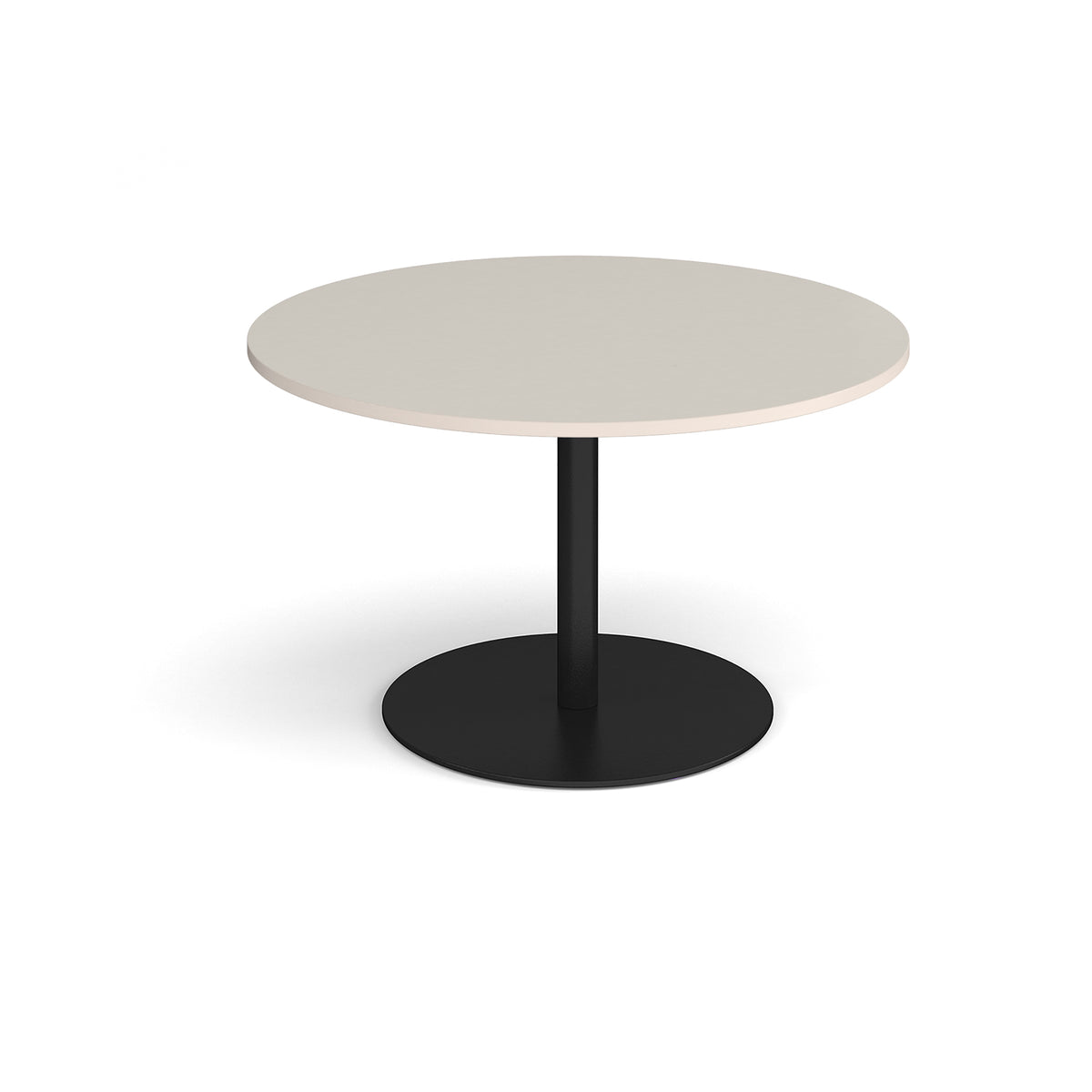 Eternal circular boardroom table 1200mm - black base, light grey top - view 1