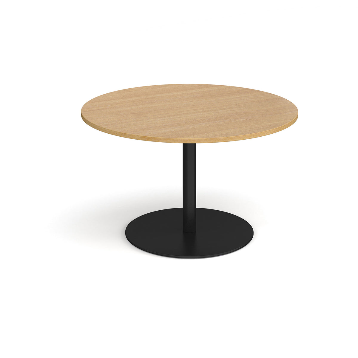 Eternal circular boardroom table 1200mm - black base, Oak Top - view 1