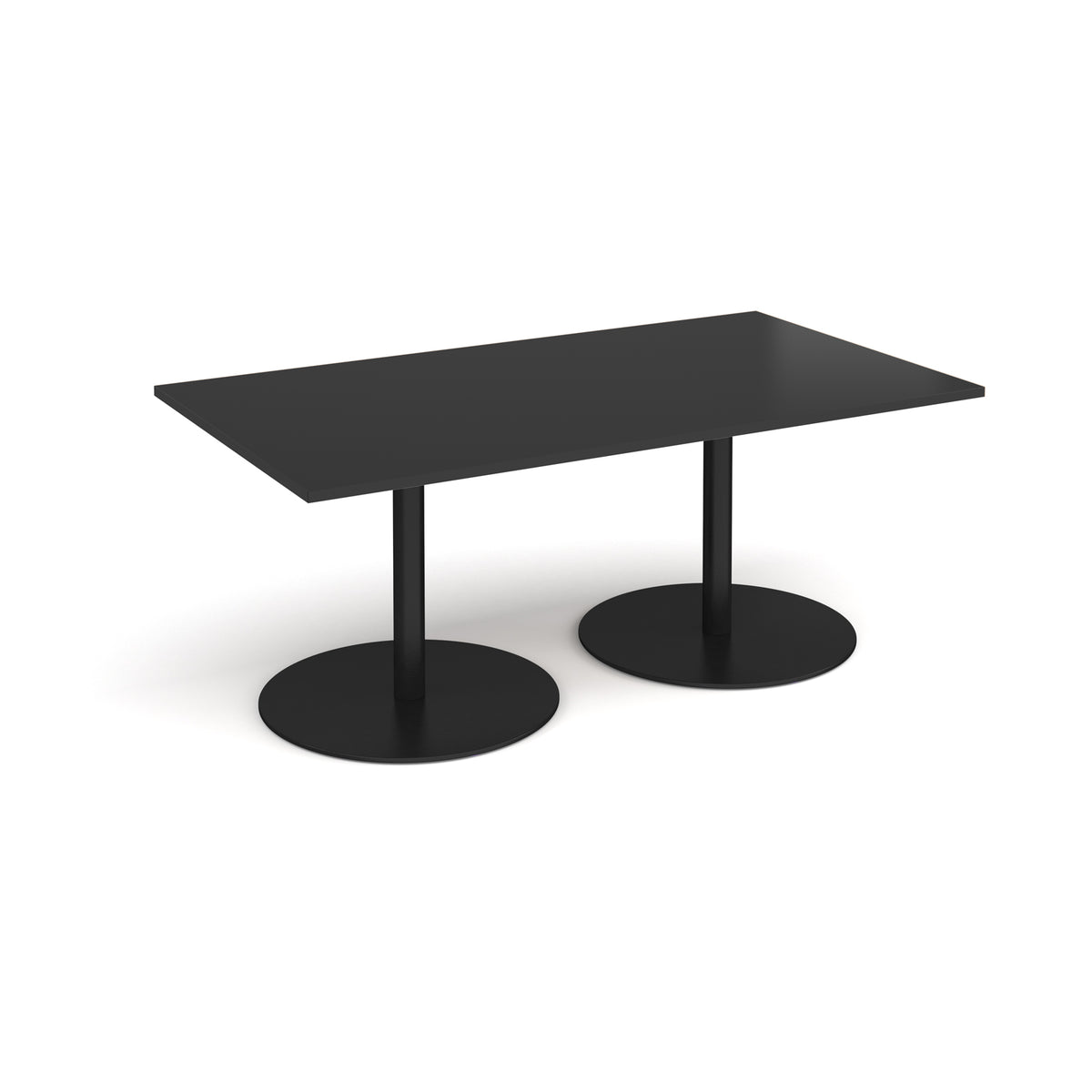 Eternal rectangular boardroom table 1800mm x 1000mm - black base, black top - view 1