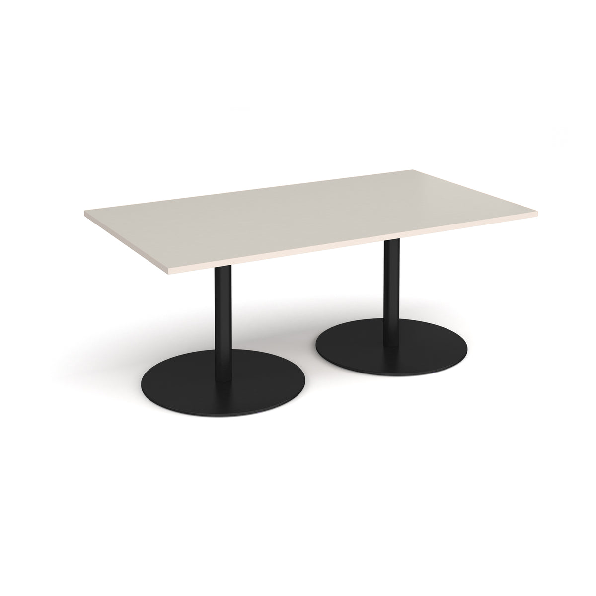 Eternal rectangular boardroom table 1800mm x 1000mm - black base, light grey top - view 1