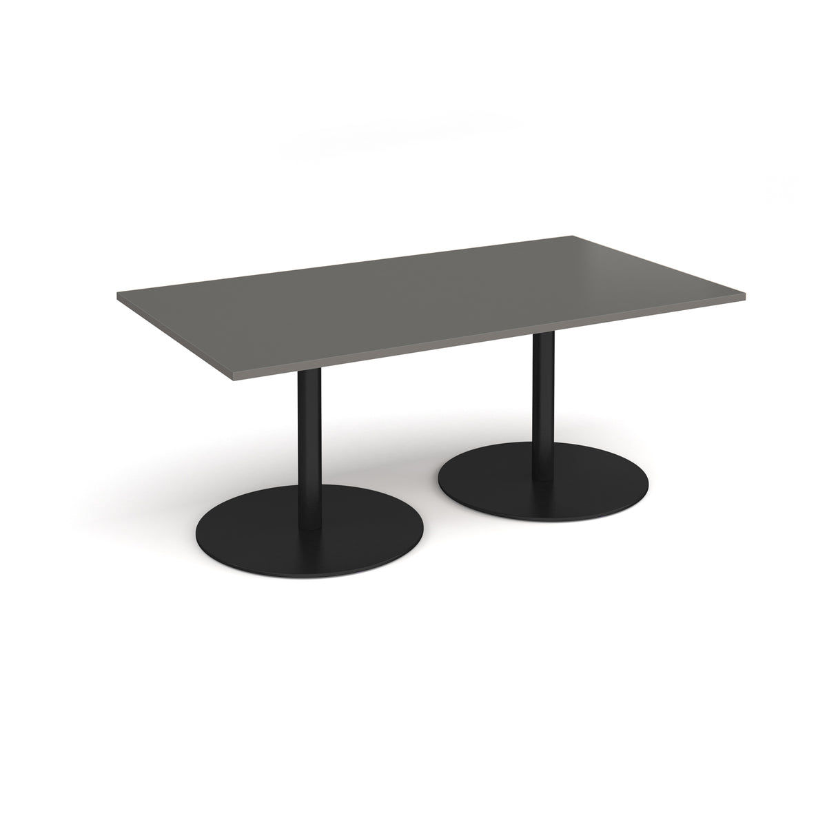 Eternal rectangular boardroom table 1800mm x 1000mm - black base, onyx grey top - view 1