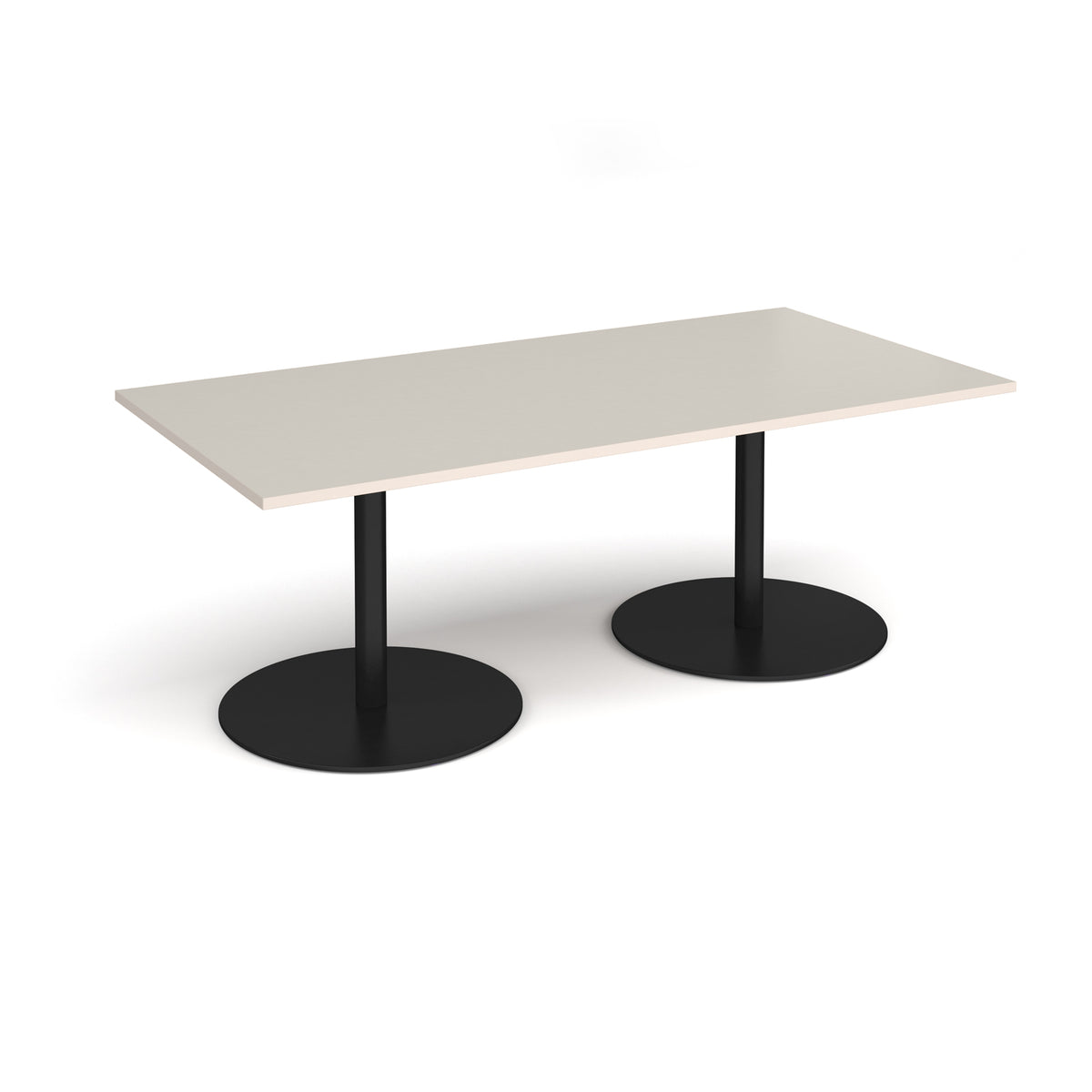 Eternal rectangular boardroom table 2000mm x 1000mm - black base, light grey top - view 1