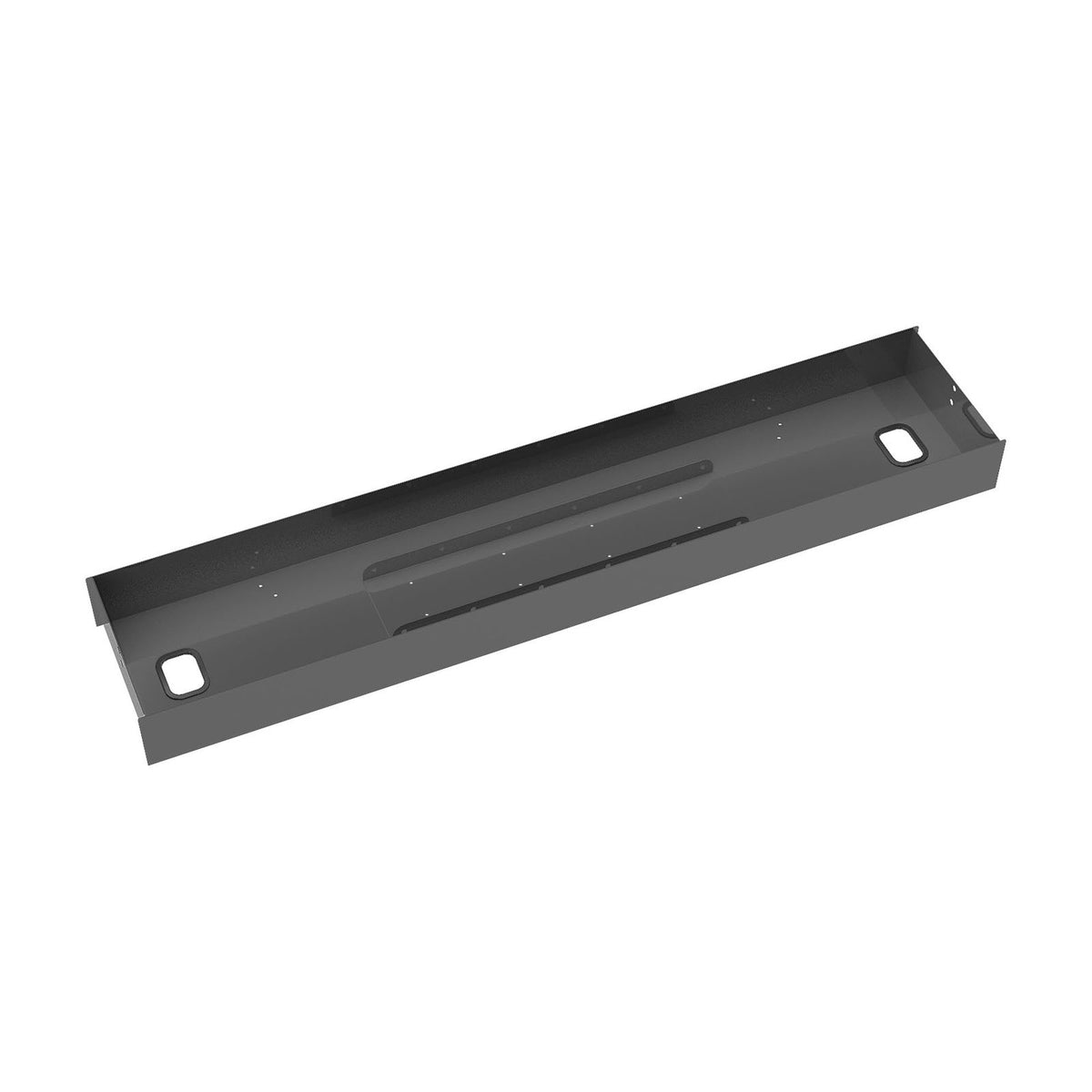 Elev8 lower cable channel with cover for back-to-back 1400mm desks - black - view 1