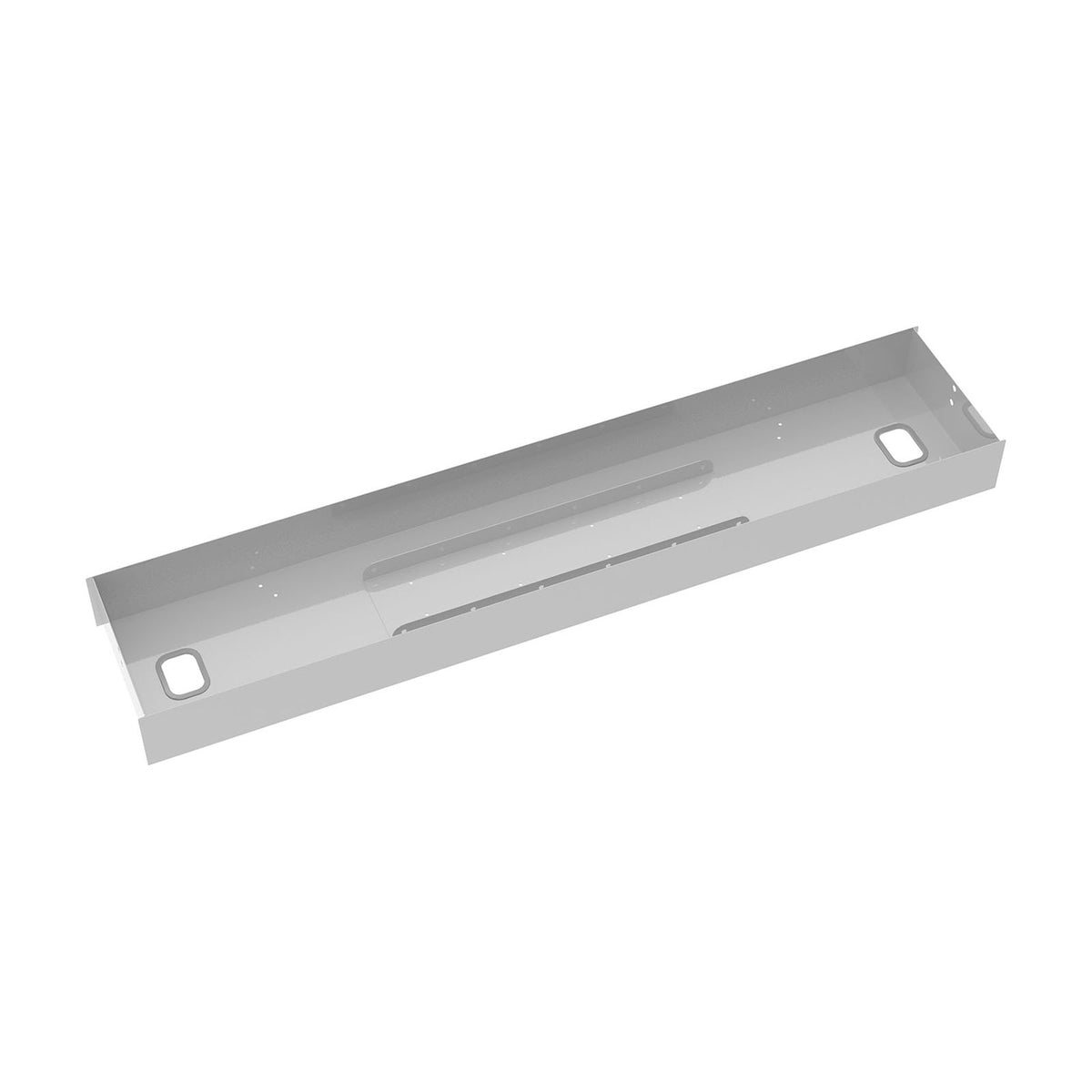 Elev8 lower cable channel with cover for back-to-back 1400mm desks - silver - view 1