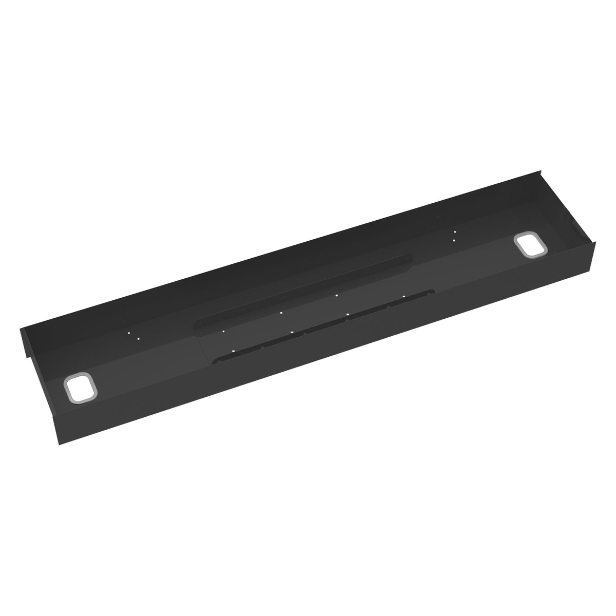 Elev8 lower cable channel with cover for back-to-back 1600mm desks - black - view 1