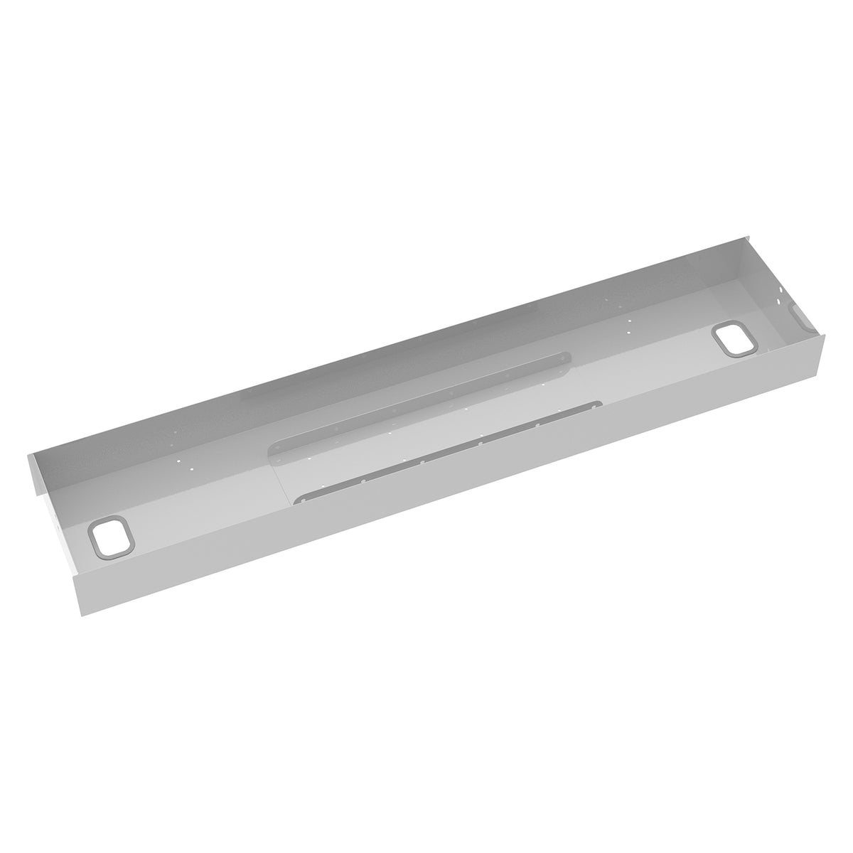 Elev8 lower cable channel with cover for back-to-back 1600mm desks - silver - view 1