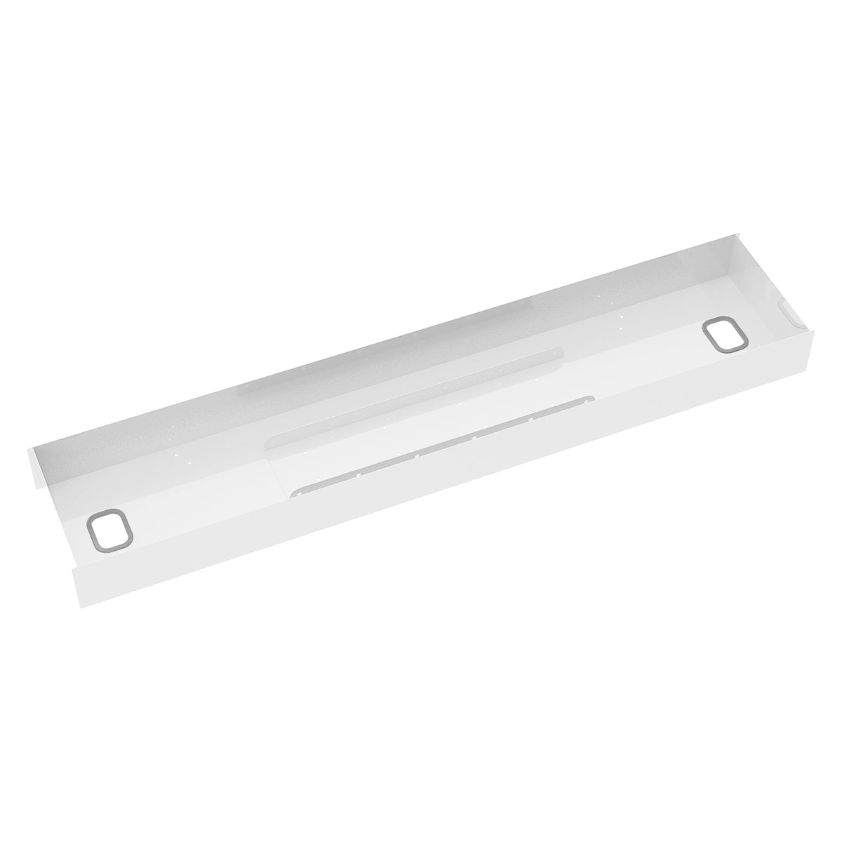 Elev8 lower cable channel with cover for back-to-back 1600mm desks - white - view 1