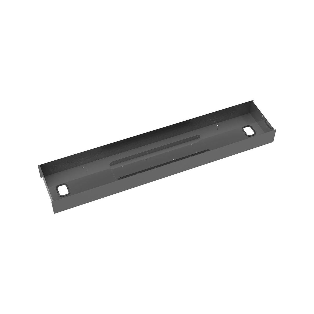 Elev8 lower cable channel with cover for back-to-back 1200mm desks - black - view 1