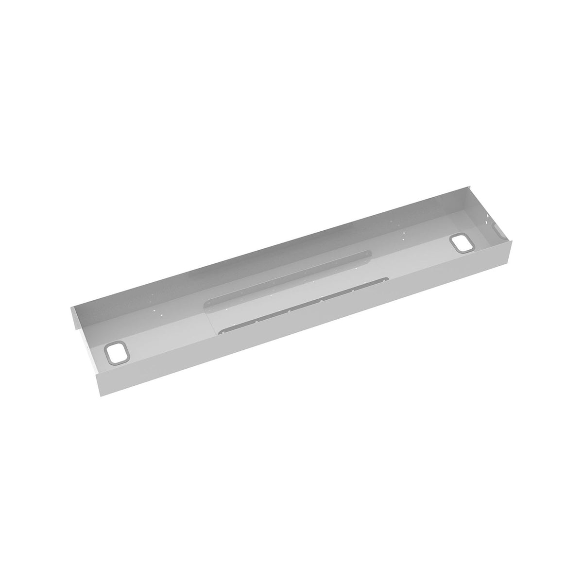 Elev8 lower cable channel with cover for back-to-back 1200mm desks - silver - view 1