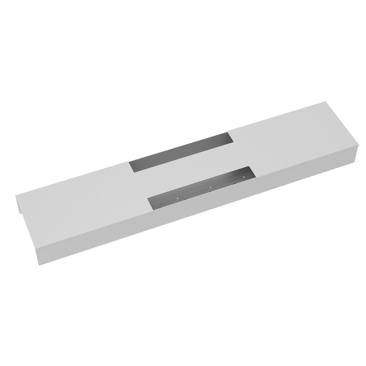 Elev8 lower cable channel with cover for back-to-back 1400mm desks - black - view 2