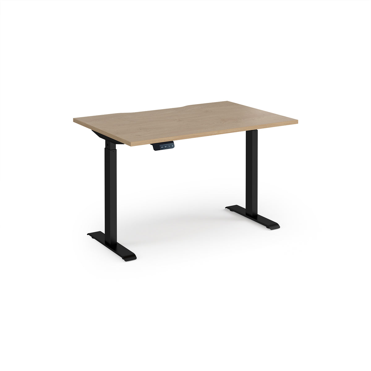 Elev8 Contract 1200w Straight Sit-stand Desk 1200mm X 800mm - Black Frame, Kendal Oak Top - view 1
