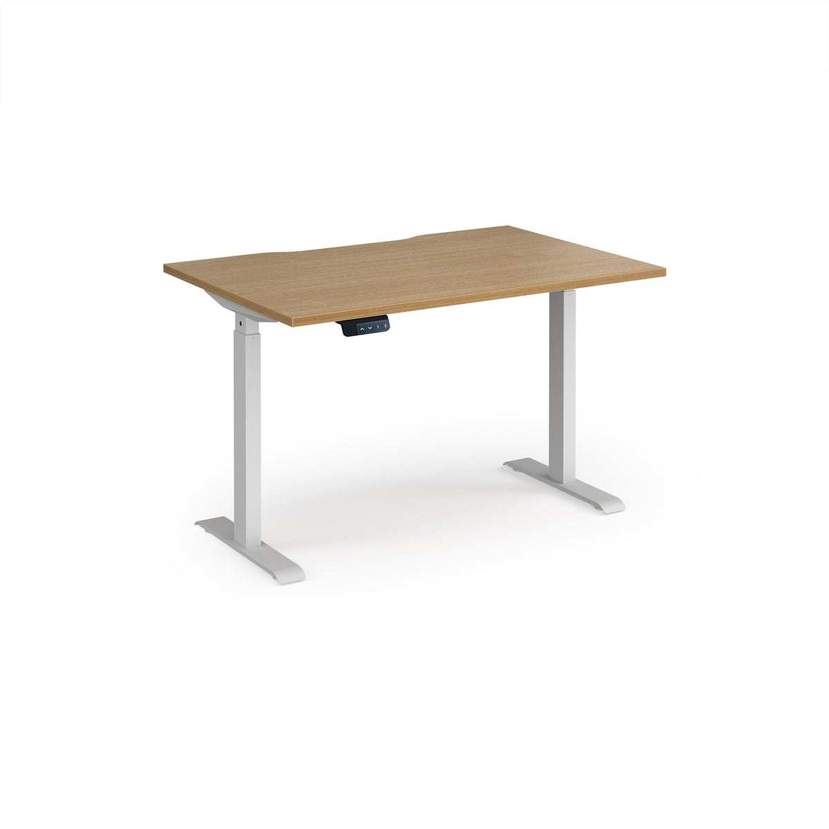 Elev8 Contract 1200w Straight Sit-stand Desk 1200mm X 800mm - White Frame, Oak Top - view 1