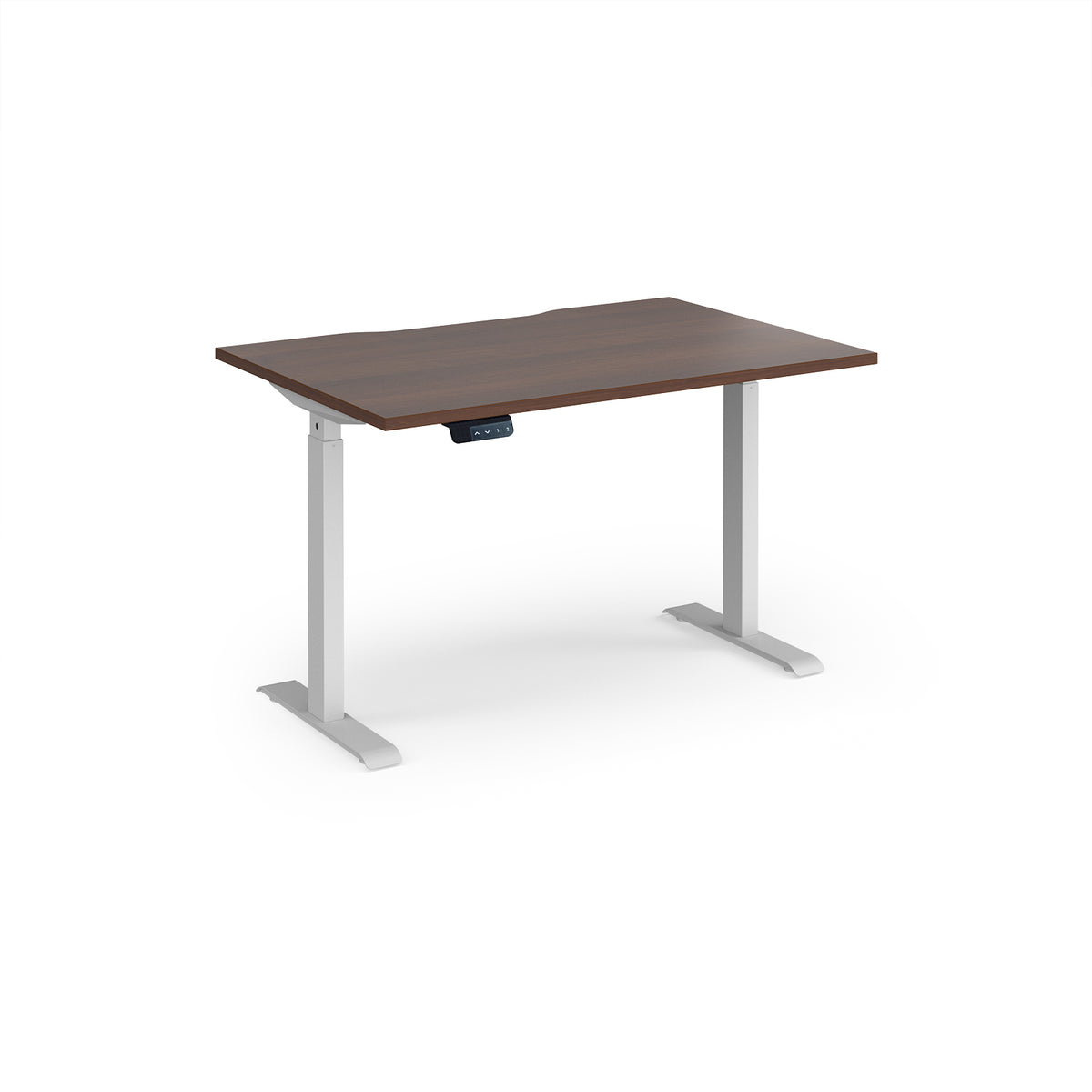 Elev8 Contract 1200w Straight Sit-stand Desk 1200mm X 800mm - White Frame, Walnut Top - view 1