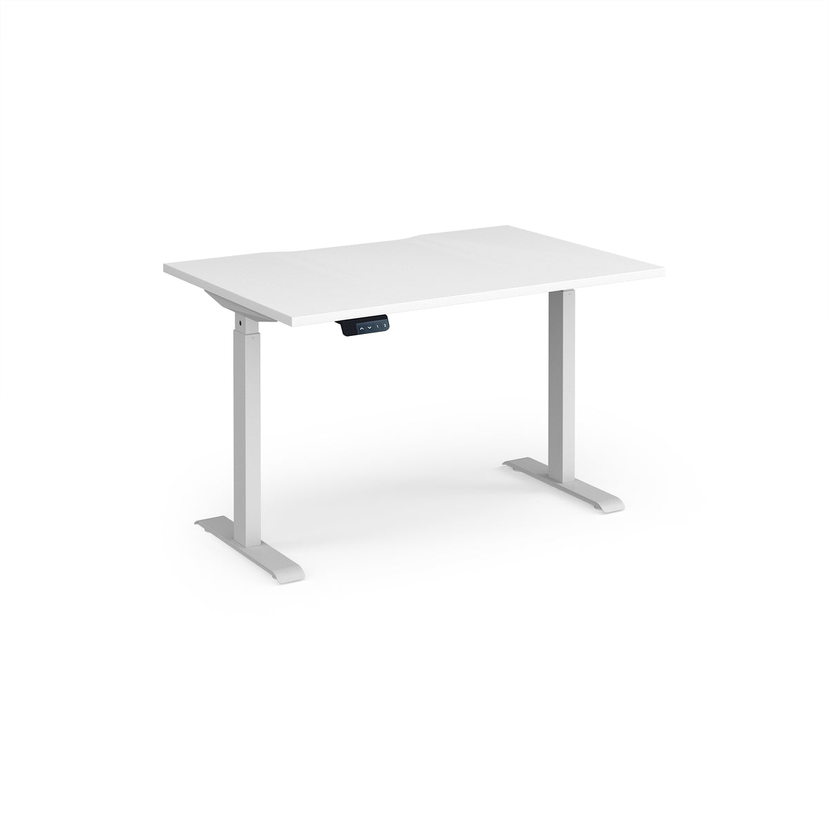 Elev8 Contract 1200w Straight Sit-stand Desk 1200mm X 800mm - White Frame, White Top - view 1
