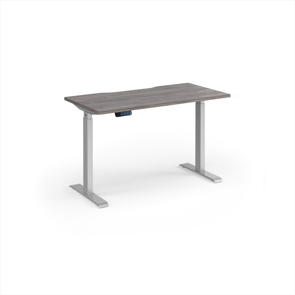 Elev8 Contract 1200w Straight Sit-stand Desk 1200mm X 600mm - Silver Frame, Grey Oak Top - view 1