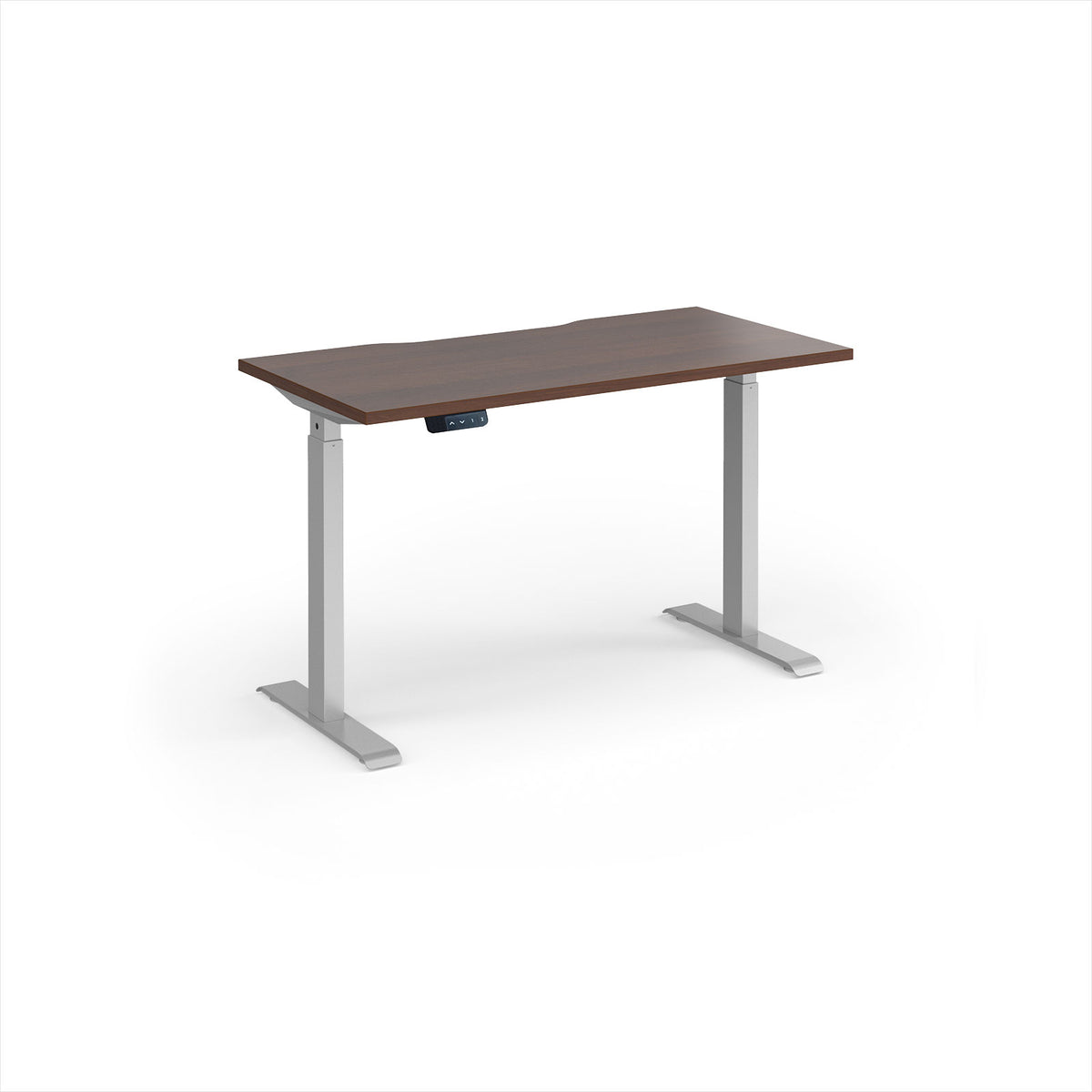 Elev8 Contract 1200w Straight Sit-stand Desk 1200mm X 600mm - Silver Frame, Walnut Top - view 1