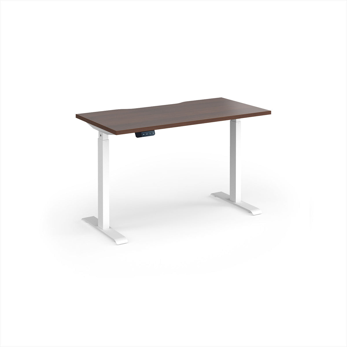 Elev8 Contract 1200w Straight Sit-stand Desk 1200mm X 600mm - White Frame, Walnut Top - view 1