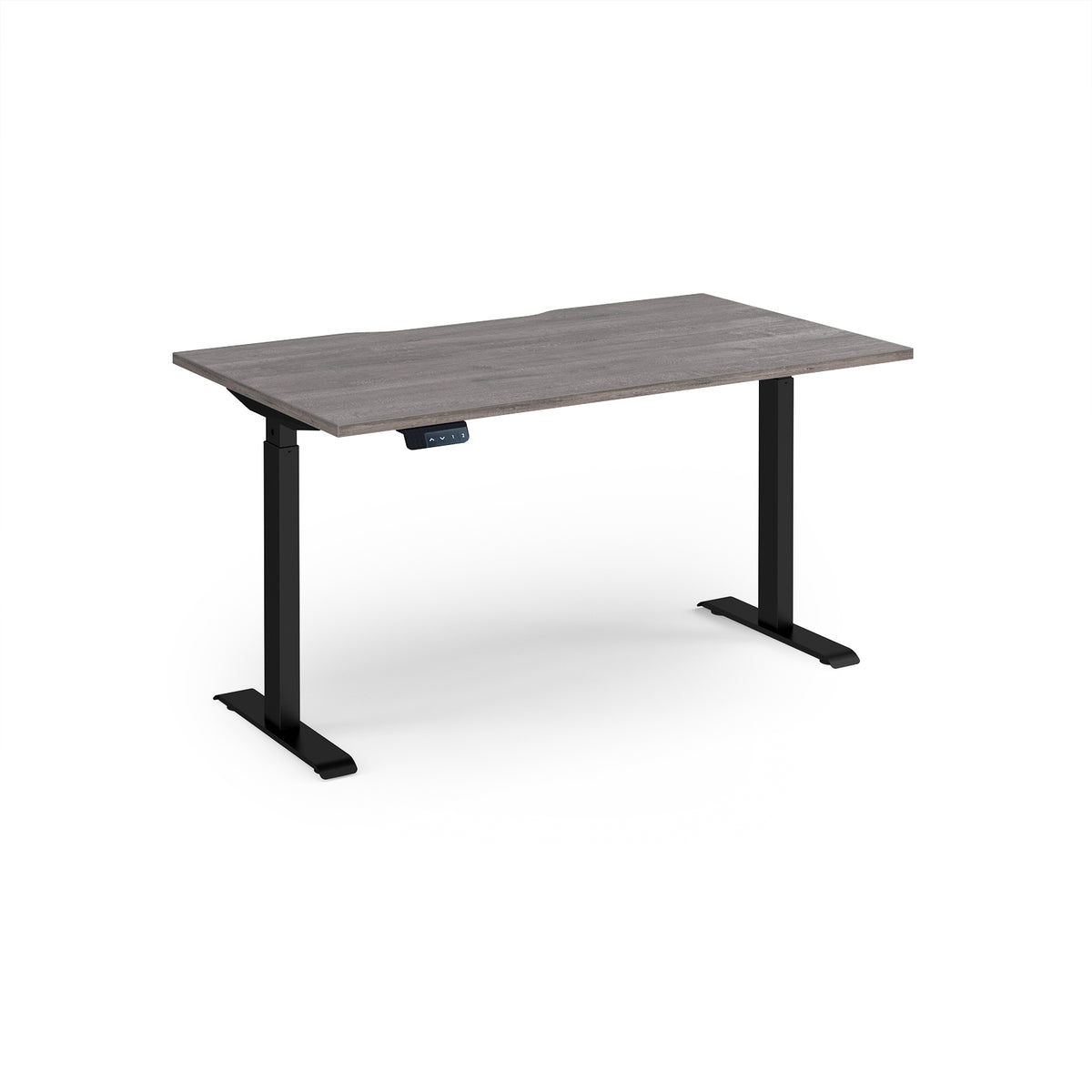 Elev8 Contract 1400w Straight Sit-stand Desk 1400mm X 800mm - Black Frame, Grey Oak Top - view 1