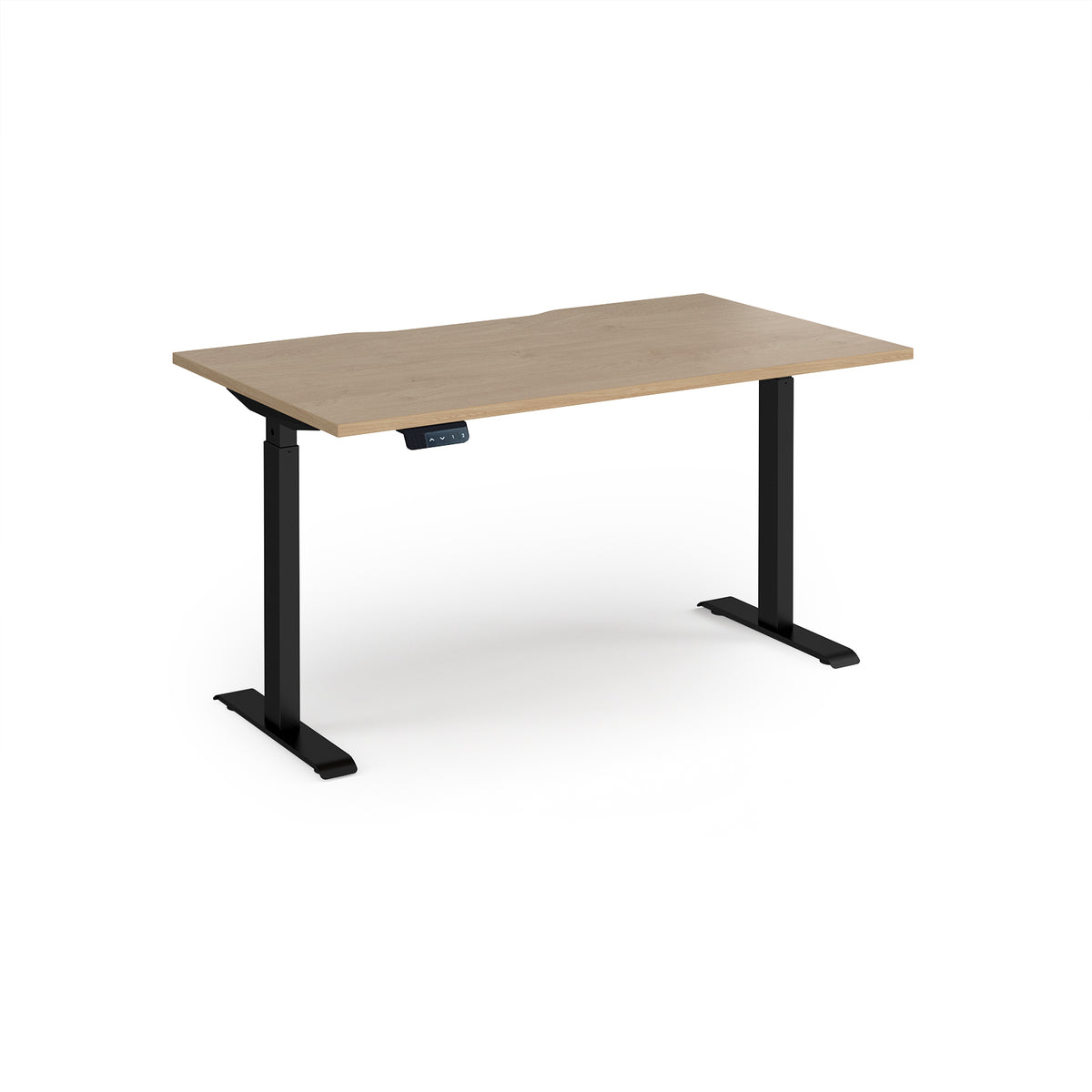 Elev8 Contract 1400w Straight Sit-stand Desk 1400mm X 800mm - Black Frame, Kendal Oak Top - view 1