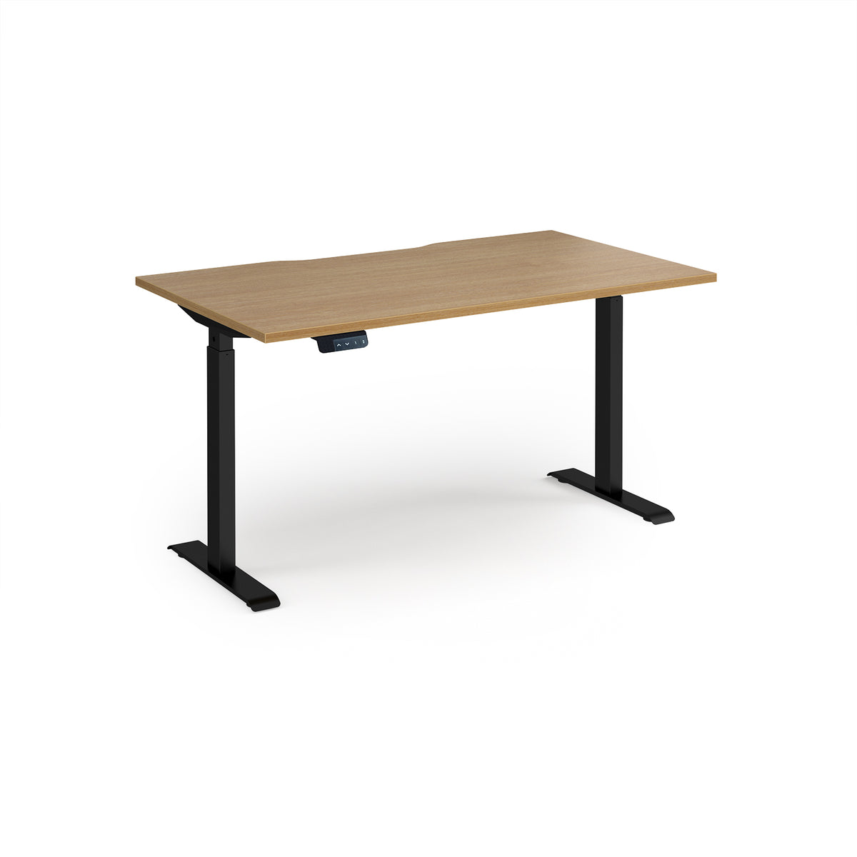 Elev8 Contract 1400w Straight Sit-stand Desk 1400mm X 800mm - Black Frame, Oak Top - view 1