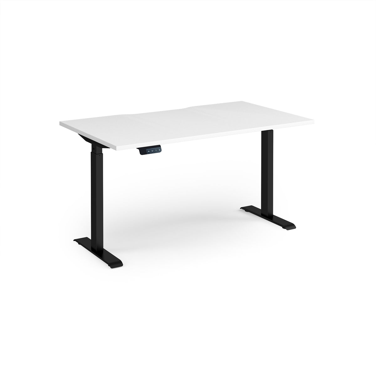 Elev8 Contract 1400w Straight Sit-stand Desk 1400mm X 800mm - Black Frame, White Top - view 1