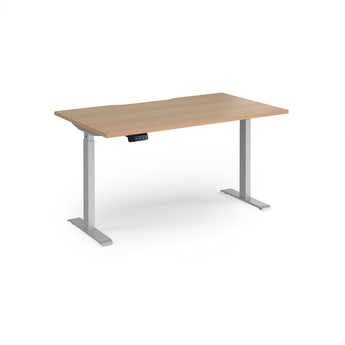 Elev8 Contract 1400w Straight Sit-stand Desk 1400mm X 800mm - Silver Frame, Beech Top - view 1