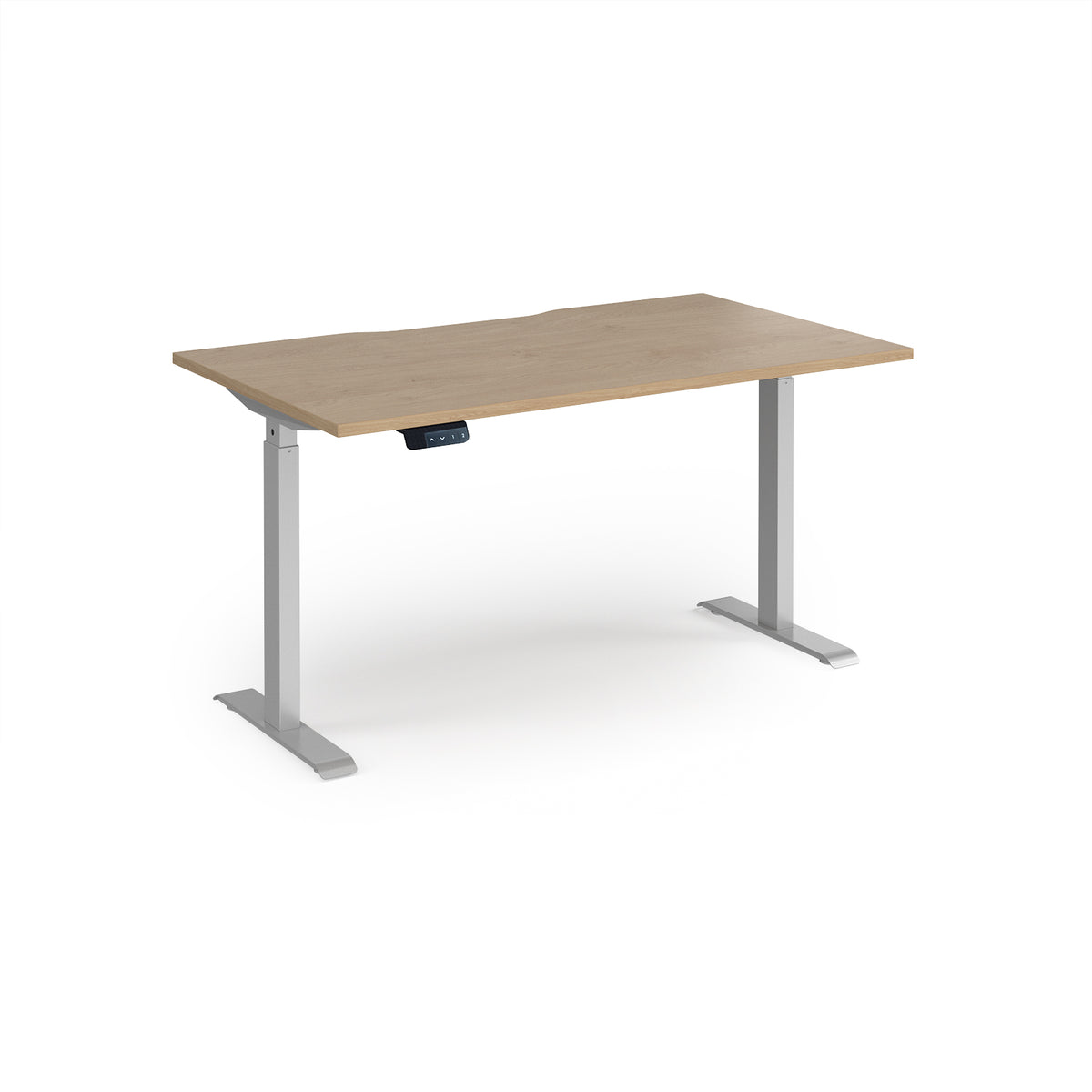 Elev8 Contract 1400w Straight Sit-stand Desk 1400mm X 800mm - Silver Frame, Kendal Oak Top - view 1