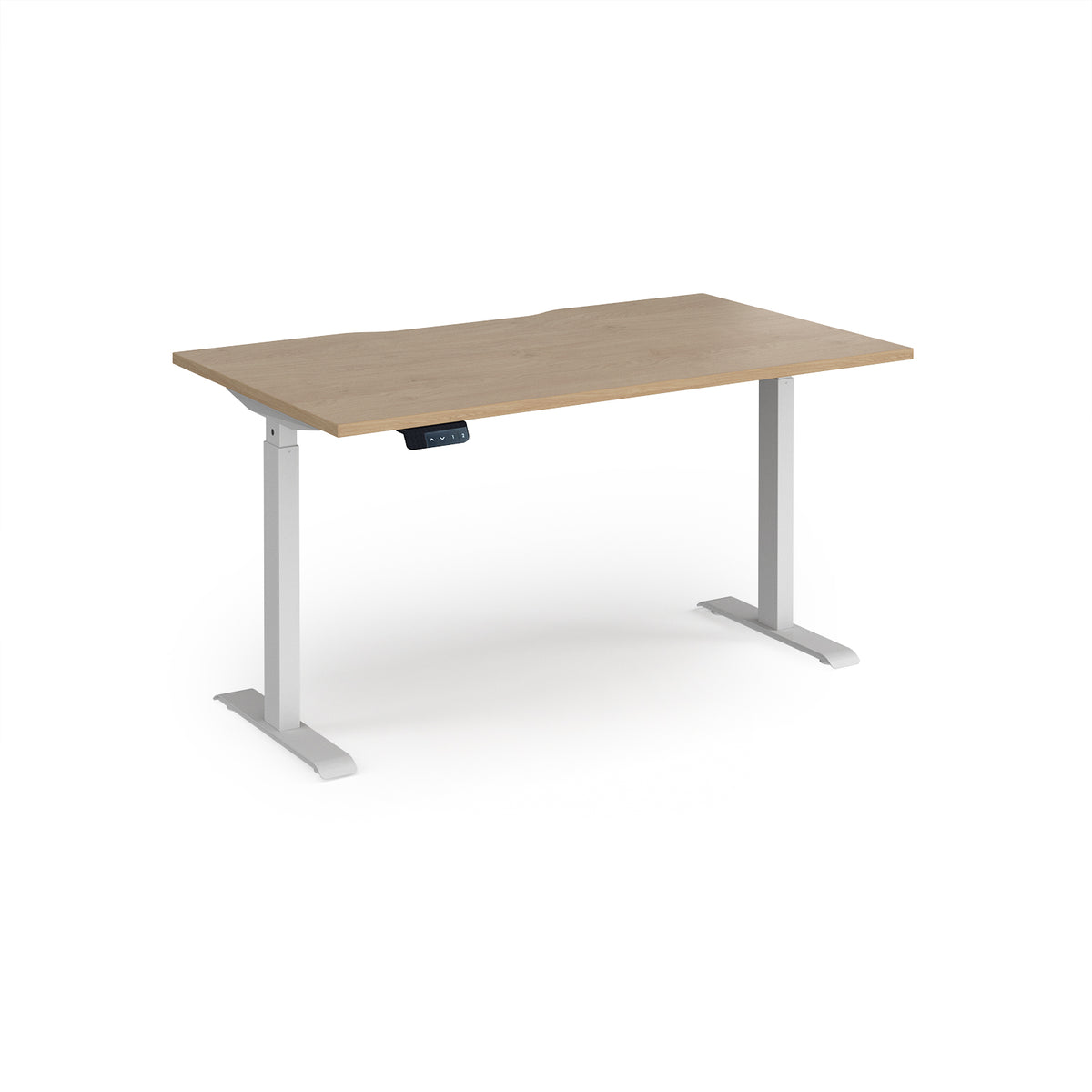 Elev8 Contract 1400w Straight Sit-stand Desk 1400mm X 800mm - White Frame, Kendal Oak Top - view 1