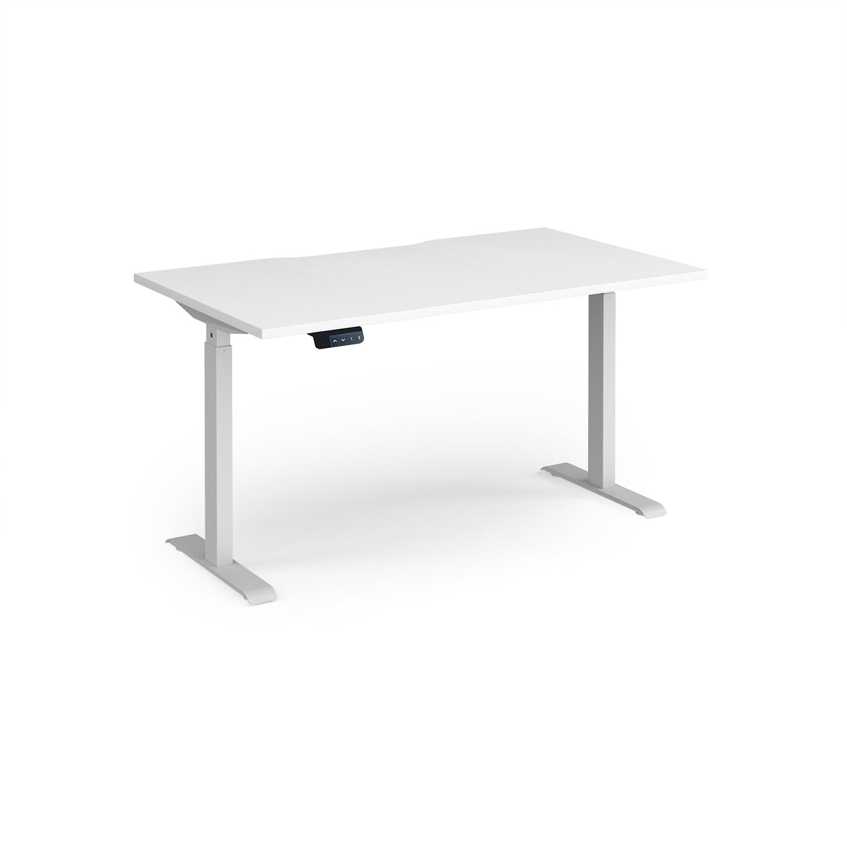 Elev8 Contract 1400w Straight Sit-stand Desk 1400mm X 800mm - White Frame, White Top - view 1