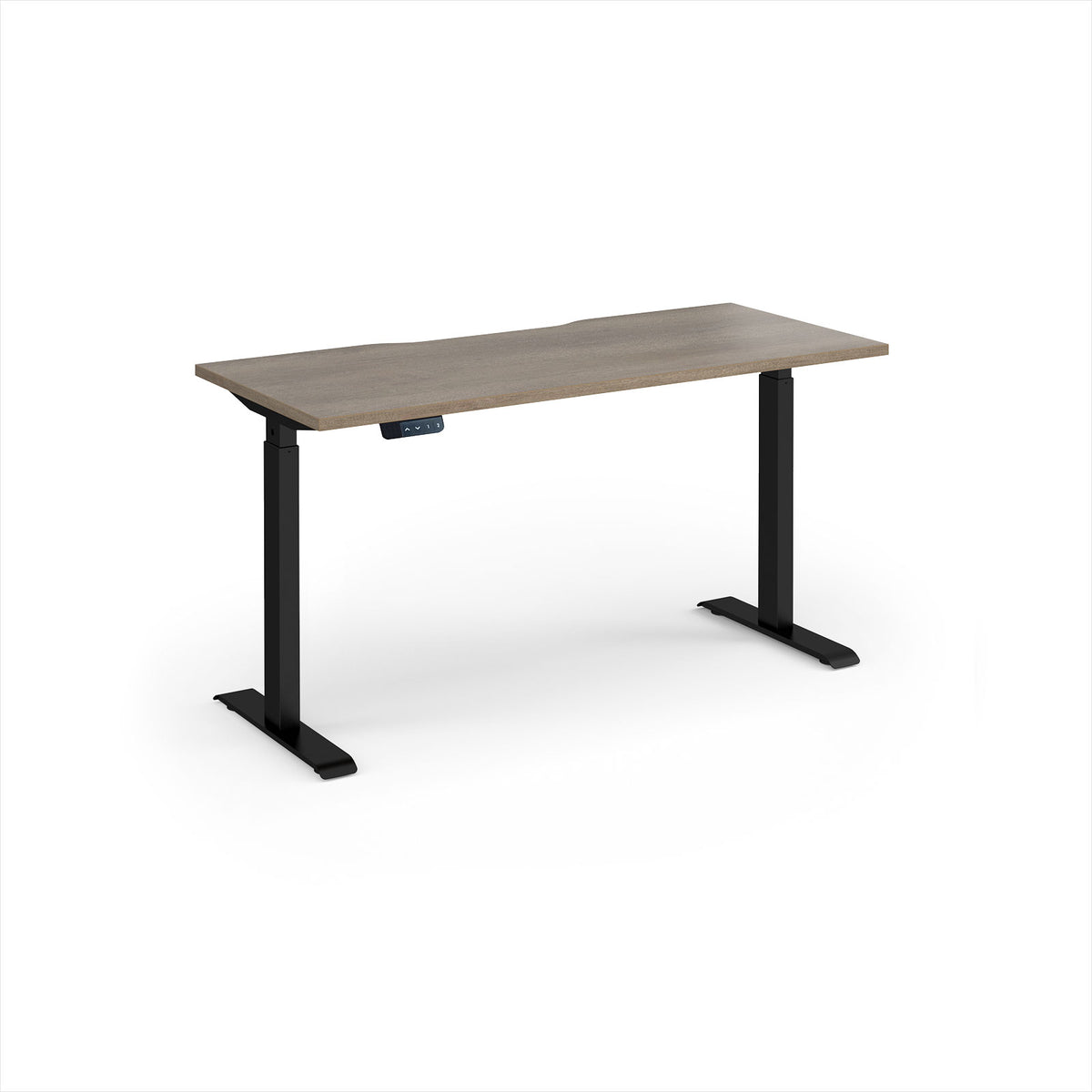 Elev8 Contract 1400w Straight Sit-stand Desk 1400mm X 600mm - Black Frame, Nebraska Oak Top - view 1