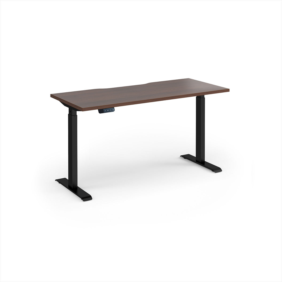 Elev8 Contract 1400w Straight Sit-stand Desk 1400mm X 600mm - Black Frame, Walnut Top - view 1