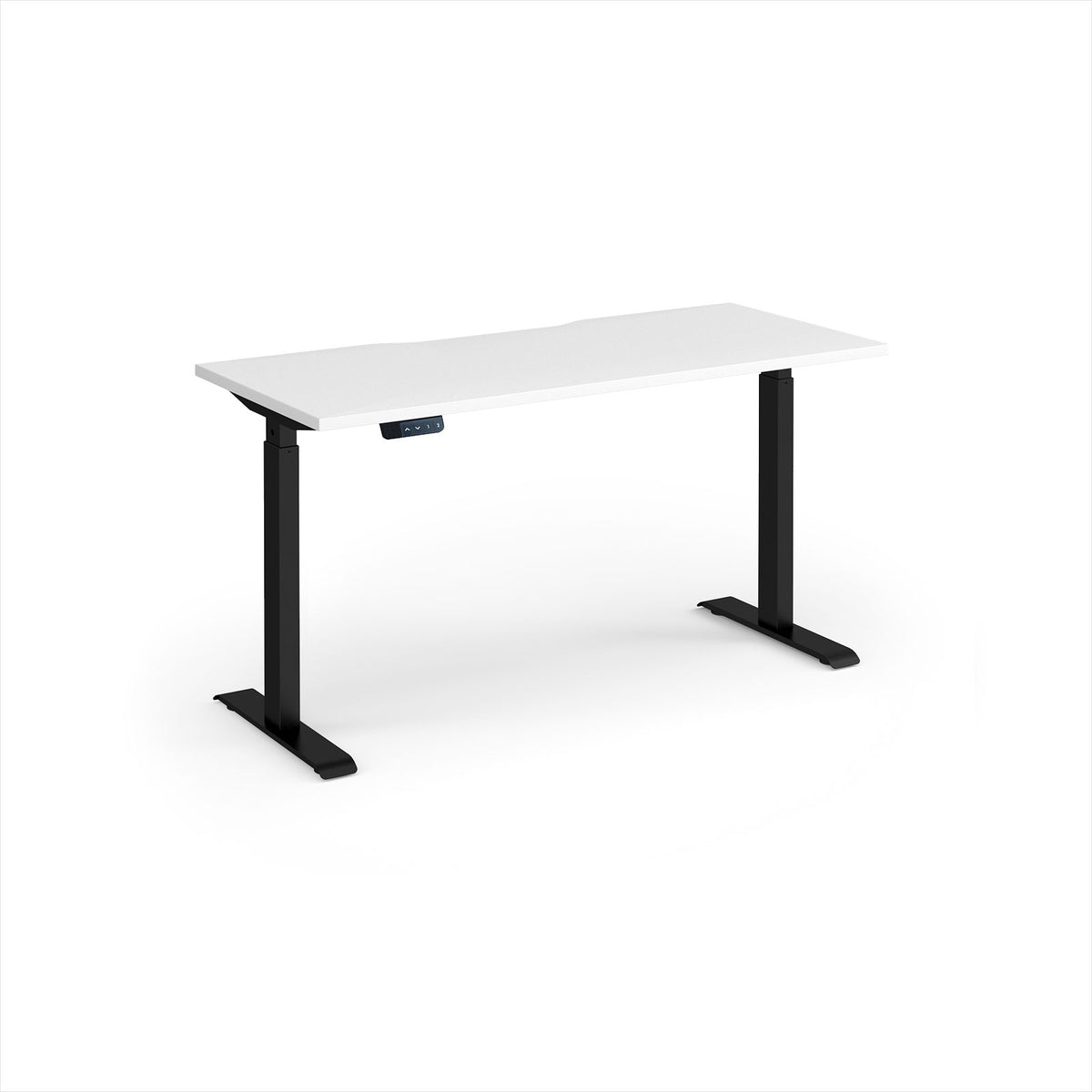 Elev8 Contract 1400w Straight Sit-stand Desk 1400mm X 600mm - Black Frame, White Top - view 1
